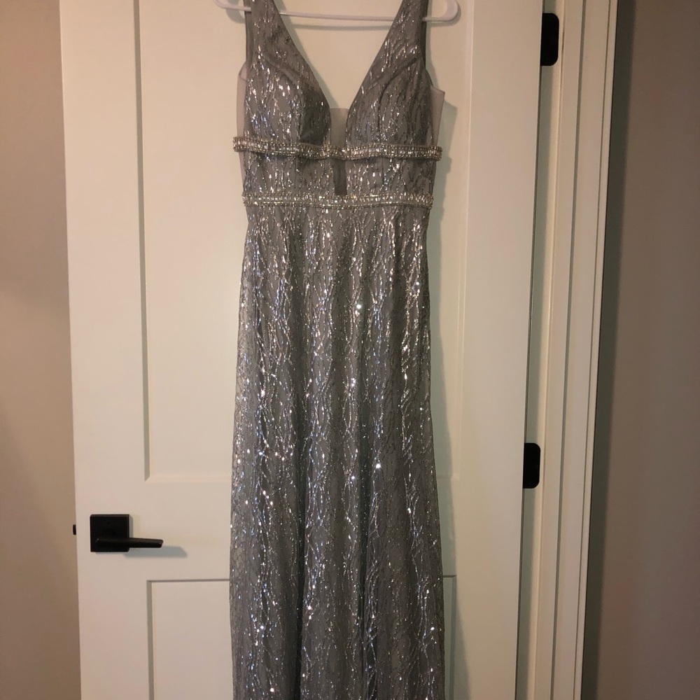 Sparkly Silver Prom Dress